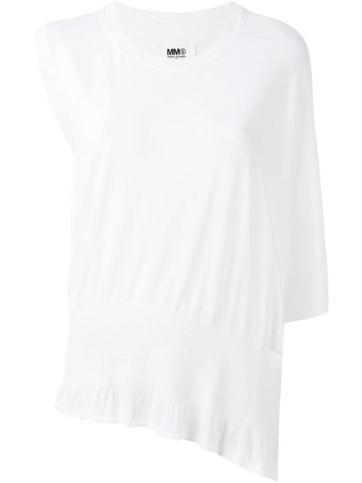 Mm6 Maison Margiela Asymmetric Loose Fit Top - White