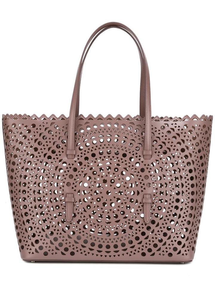 Alaïa Cut-out Tote, Women's, Brown, Leather