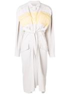 Carven Fitted Draped Design Trench Dress - Nude & Neutrals