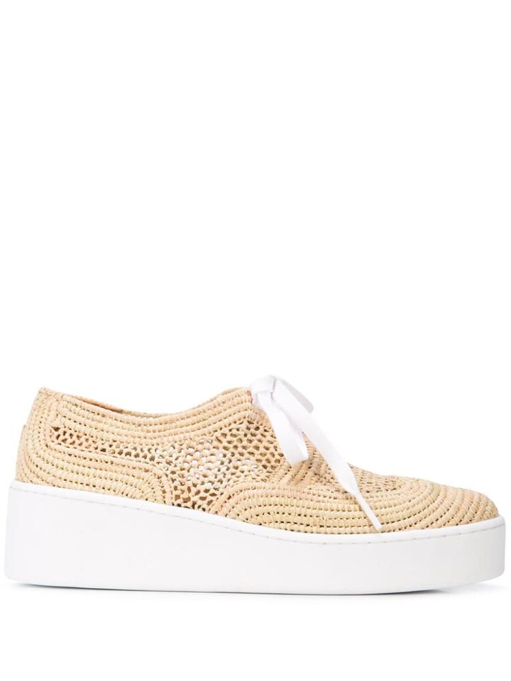 Clergerie Woven Platform Sneakers - White