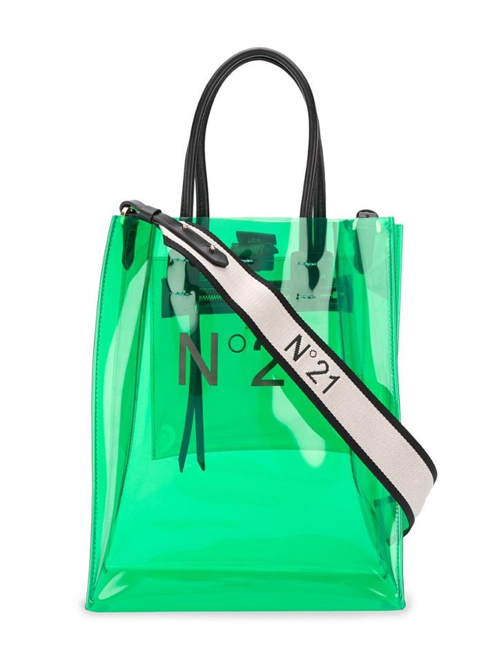 Nº21 Transparent Mini Shopper - Green