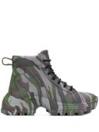 Miu Miu Camouflage-print Leather Boots - Green