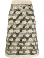 Gucci Gg Stripe Wool Jacquard Skirt - Neutrals