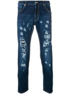 Les Hommes Urban Distressed Skinny Jeans - Blue