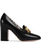 Gucci Leather Pump With Double G - Black