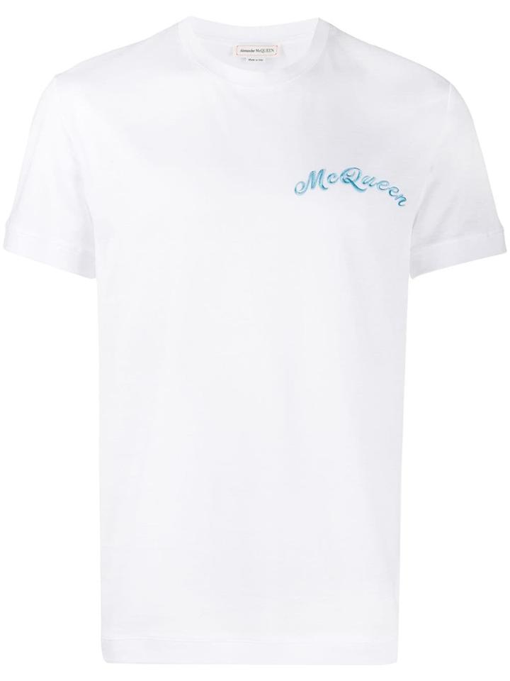 Alexander Mcqueen Chest Embroidered Logo T-shirt - White