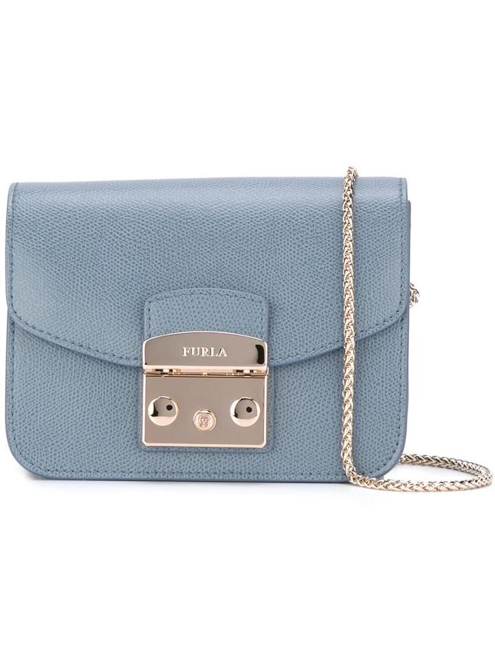 Furla - Chain Strap Crossbody Bag - Women - Leather - One Size, Blue, Leather