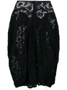 Junya Watanabe Comme Des Garçons Vintage Draped Lace Skirt - Black