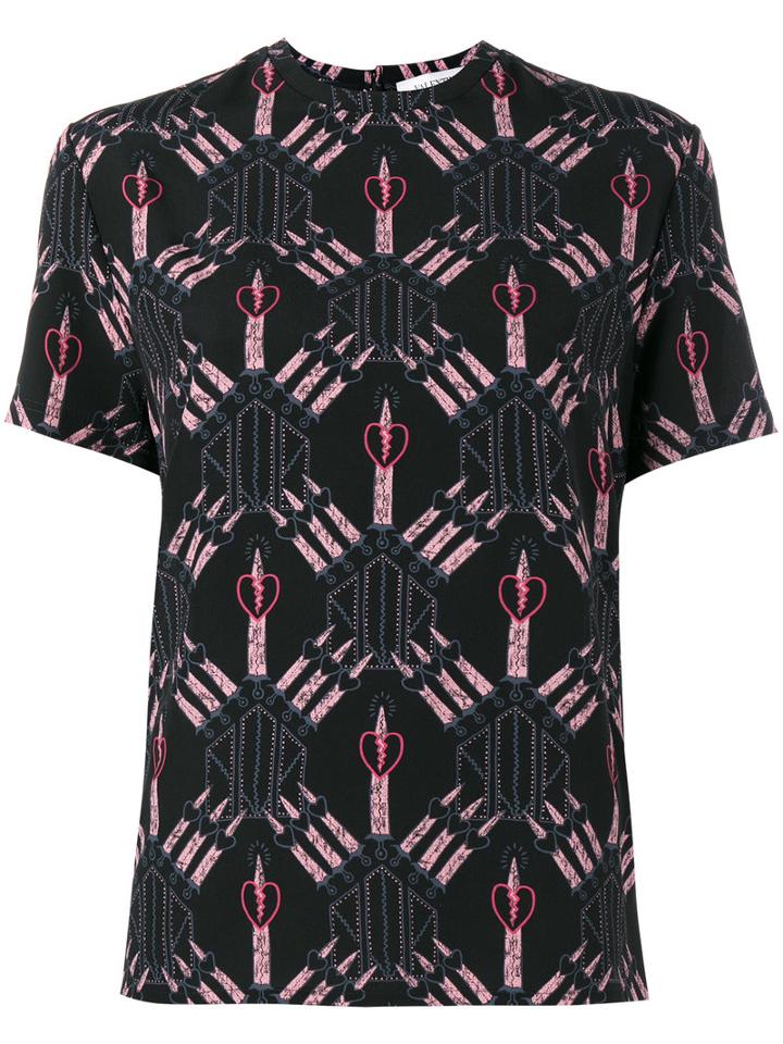 Valentino Love Blades Top, Women's, Size: Medium, Black, Silk