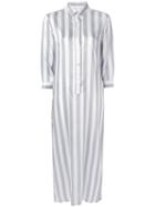 Xacus - Striped Dress - Women - Silk/viscose - 48, Grey, Silk/viscose