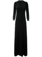 Vetements Velvet Fitted Long Dress, Women's, Black, Cotton/polyester