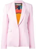 Emilio Pucci One Button Blazer, Women's, Size: 44, Pink/purple, Spandex/elastane/acetate/viscose
