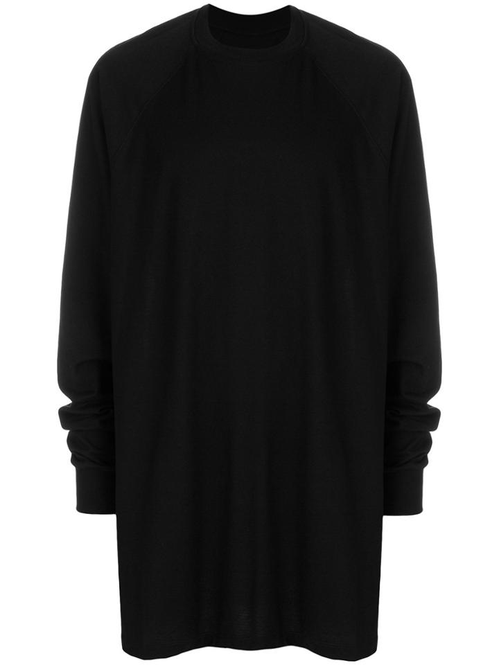 Rick Owens Long Draped Sweatshirt - Black