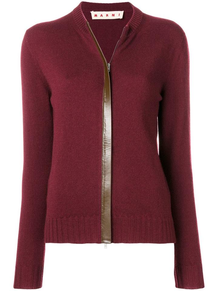 Marni Zipped Up Cardigan - Red