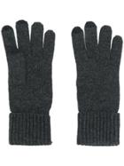 N.peal Ribbed Gloves - Grey