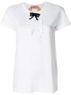 No21 Ruffle Front T-shirt - White