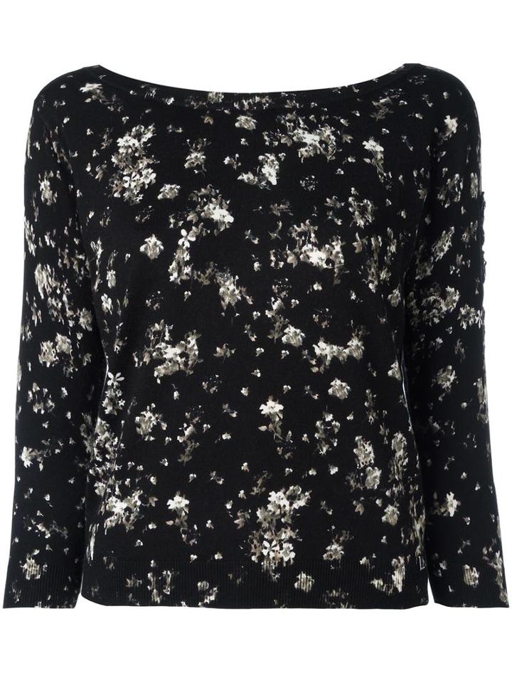 Twin-set Flower Pattern Jumper, Women's, Size: Large, Black, Cotton/viscose