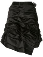 Comme Des Garçons Pre-owned Ruffled Asymmetric Wrap Skirt - Black