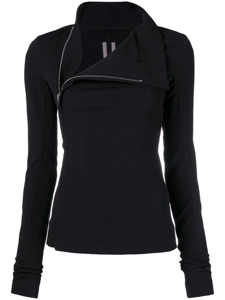 Rick Owens Fitted High-neck Jacket - Black