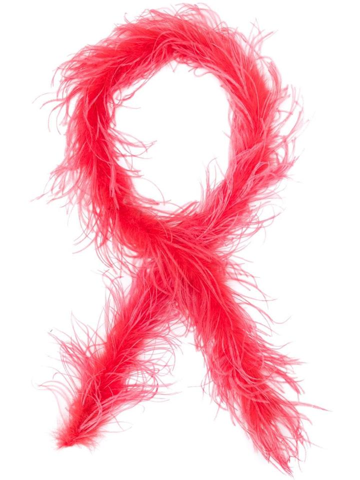 Forte Forte Long Feather Scarf - Pink & Purple