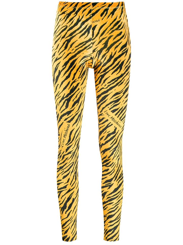 Love Moschino Tiger Print Leggings - Yellow