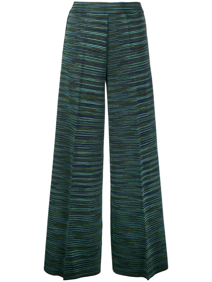 M Missoni Knitted Palazzo Pants - Green