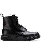 Prada Lug Sole Ankle Boots - Black