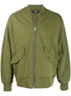 Yang Li Contrast Back Bomber Jacket - Green