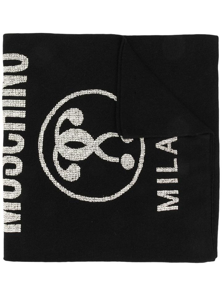 Moschino Double Question Mark Scarf - Black
