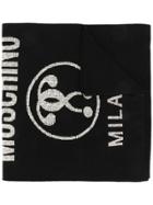 Moschino Double Question Mark Scarf - Black