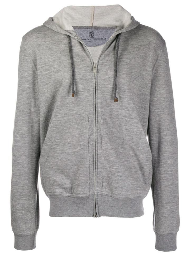 Brunello Cucinelli Hooded Track Jacket - Grey