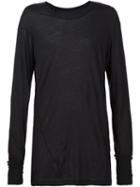 11 By Boris Bidjan Saberi Sheer Long Sleeve T-shirt, Men's, Size: Xs, Black, Cotton/cashmere