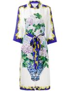 Dolce & Gabbana - Floral Print Dress - Women - Silk - 46, White, Silk
