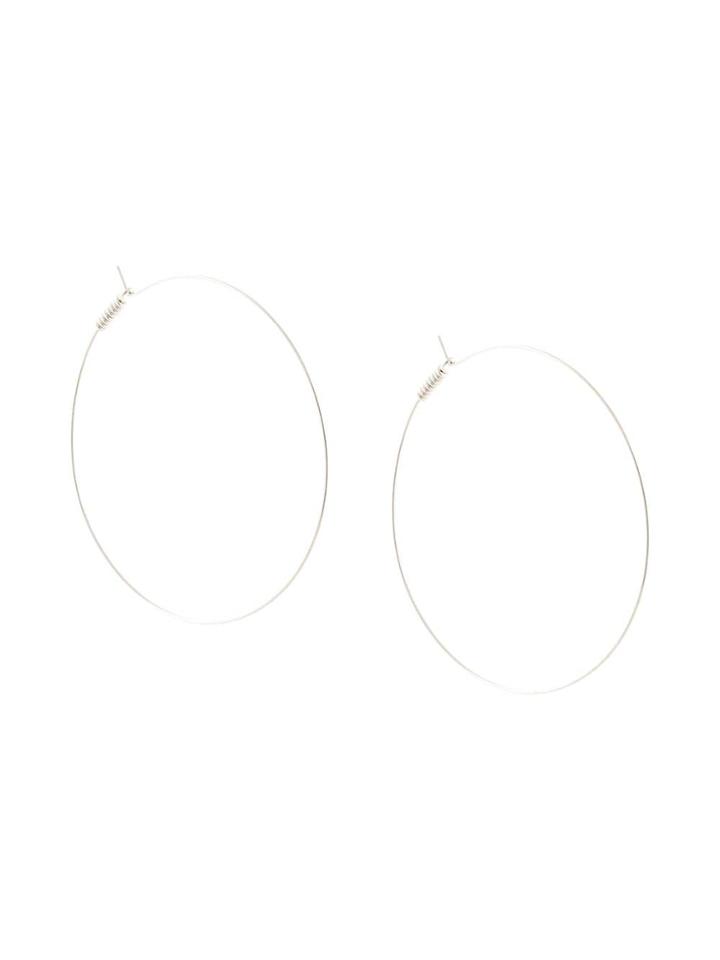 Petite Grand Fine Wire Hoop Earrings - Silver