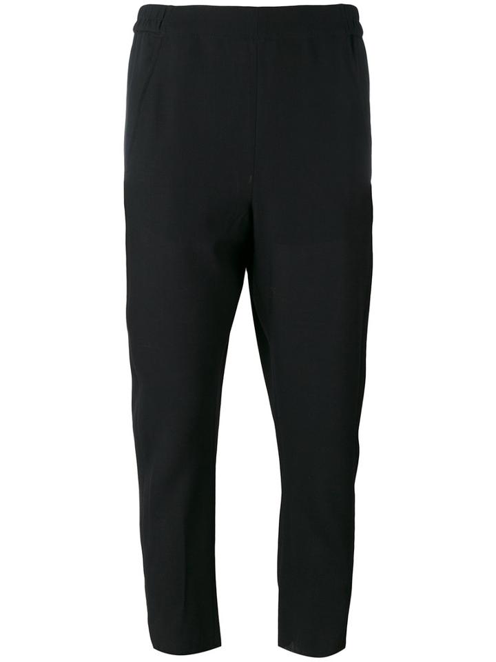 Ann Demeulemeester - Raw Hem Cropped Trousers - Women - Cotton/rayon/virgin Wool - 36, Black, Cotton/rayon/virgin Wool