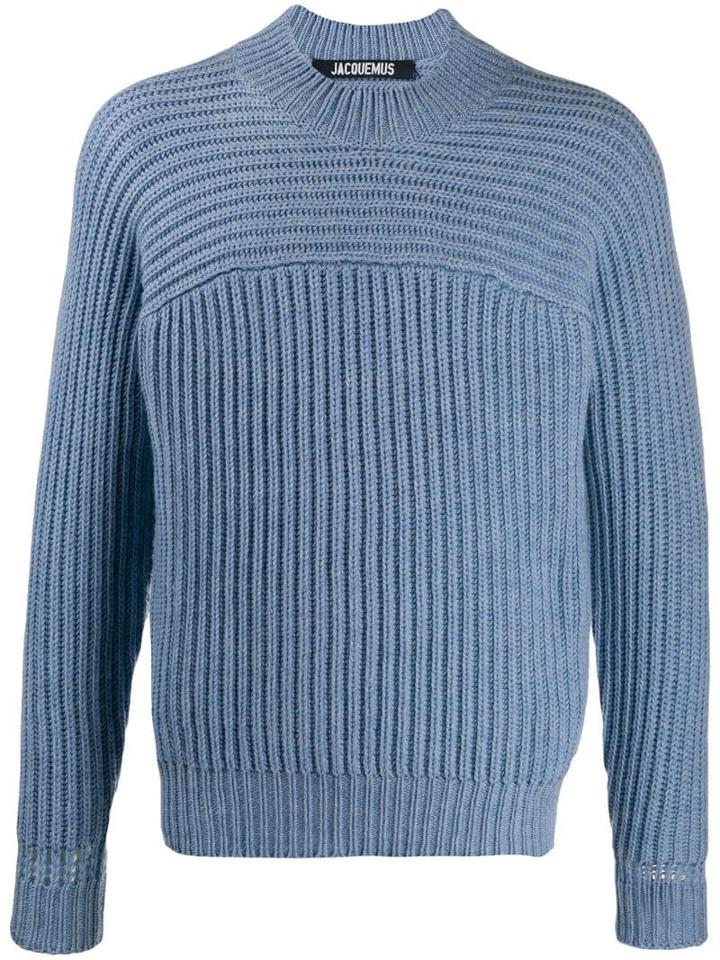 Jacquemus Ribbed Knit Jumper - Blue