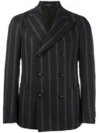 Tagliatore Pinstripe Double Breasted Jacket, Men's, Size: 50, Brown, Virgin Wool/cupro