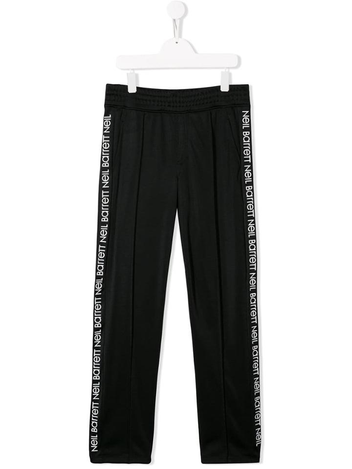 Neil Barrett Kids Logo Tape Track Pants - Black
