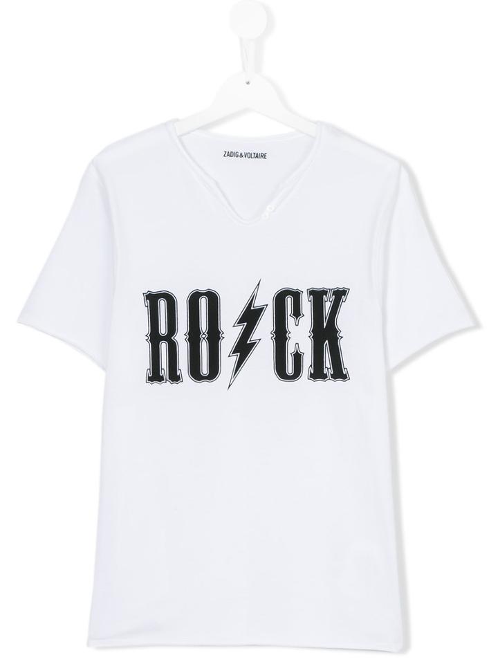 Zadig & Voltaire Kids - Teen Rock Print T-shirt - Kids - Cotton - 16 Yrs, Boy's, White