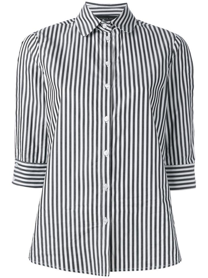 Federica Tosi Striped Poplin Shirt, Women's, Size: Large, Black, Cotton