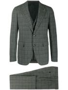 Tagliatore Plaid Three-piece Suit - Grey