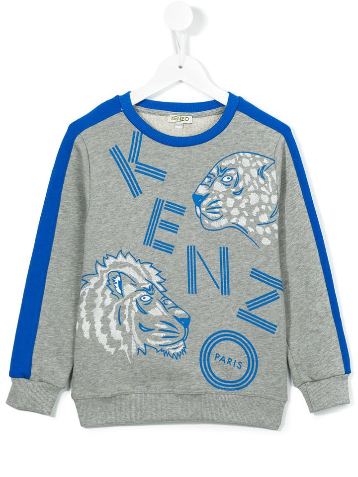 Kenzo Kids Logo Print Sweatshirt, Boy's, Size: 8 Yrs, Grey