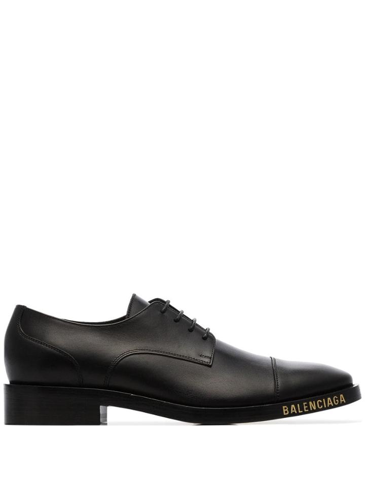 Balenciaga Black Lace-up Leather Derby Shoes