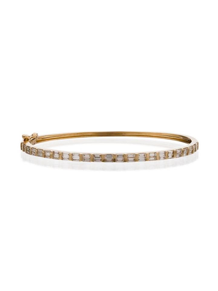 Shay Essential Single Row Baguette Bangle - Metallic