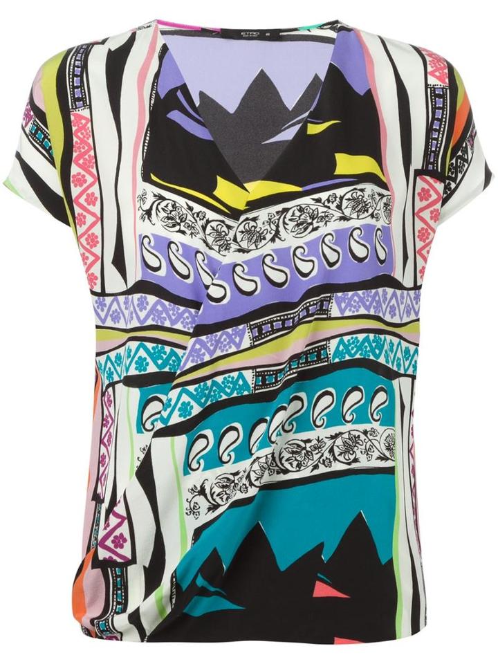 Etro Printed T-shirt, Women's, Size: 42, Silk
