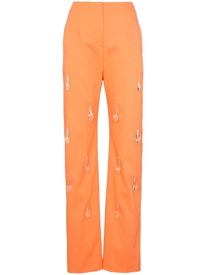 Aleksandre Akhalkatsishvili Crystal Drop High-waisted Cotton Trousers