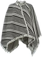 Sonia Rykiel Striped Fringed Cape, Women's, Size: Medium, Black, Cotton/polyamide/spandex/elastane