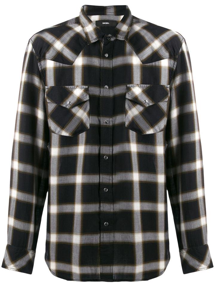 Diesel Checked Western Shirt - Black