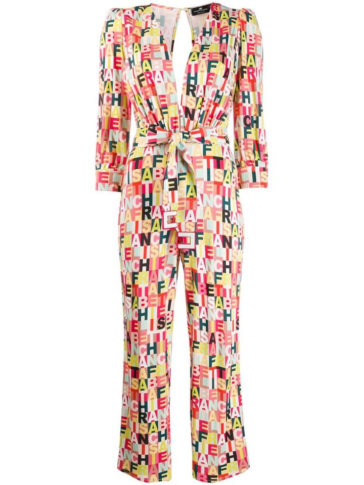 Elisabetta Franchi Logo Print Jumpsuit - Red