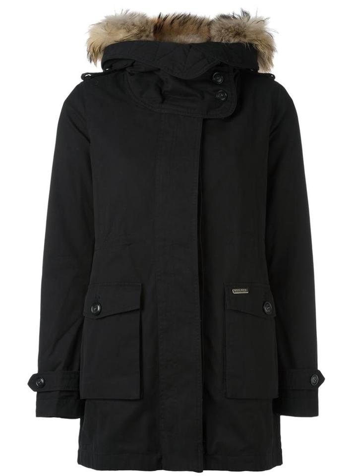 Woolrich 'scarlett' Eskimo Jacket, Women's, Size: Xs, Black, Cotton/feather Down/polyamide/racoon Fur